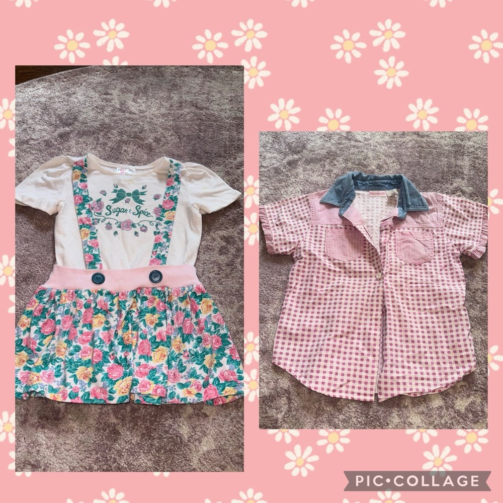 Kids & More Vintage 90’s Girls 5 Floral Dress and Shirt Set